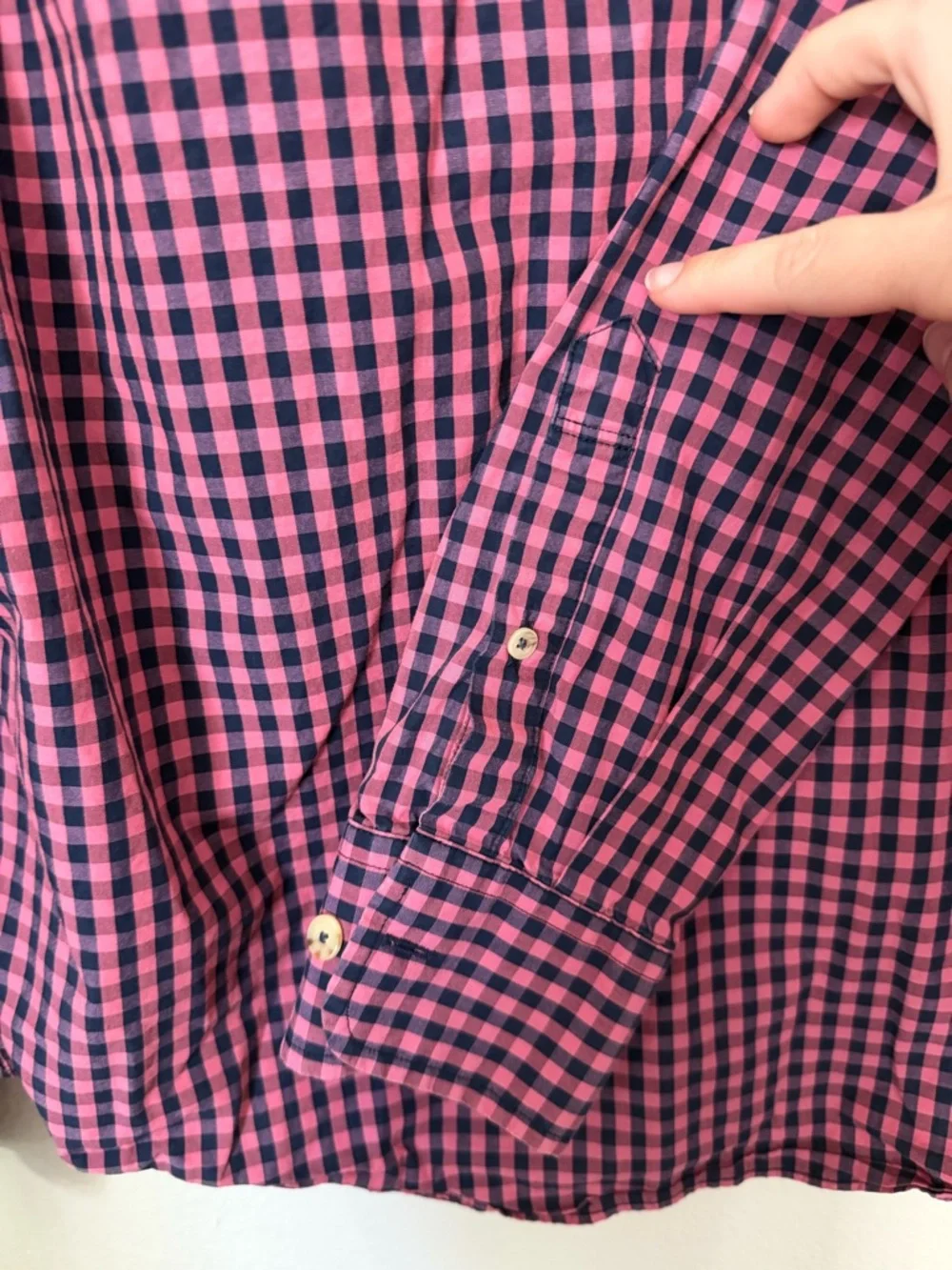 UNTUCKit Pink Gingham 100% Cotton Slim Fit Long-Sleeve Button Shirt Size L